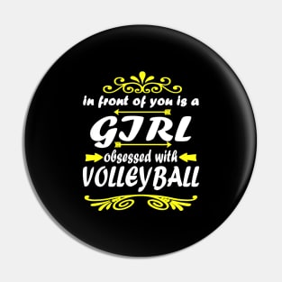 Volleyball Team Gift Girl Sport Slogan Pin