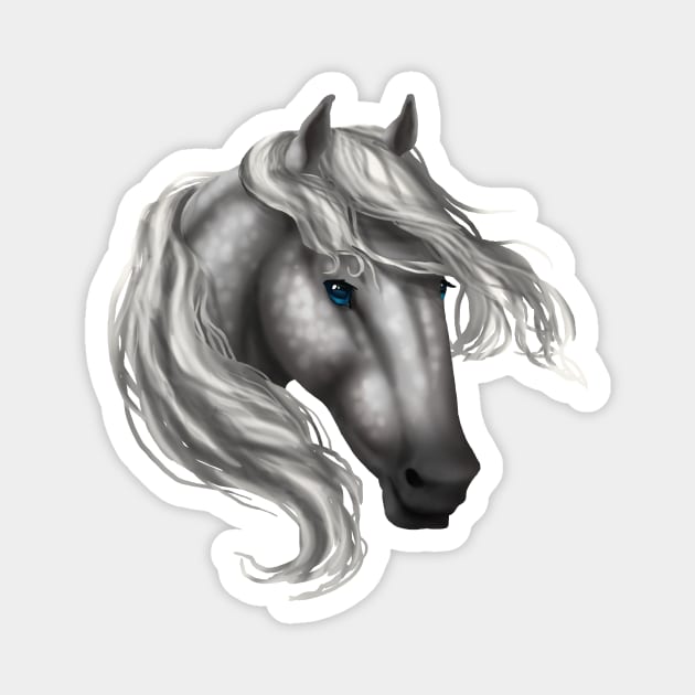 Horse Head - Dapple Blue Eyes Magnet by FalconArt