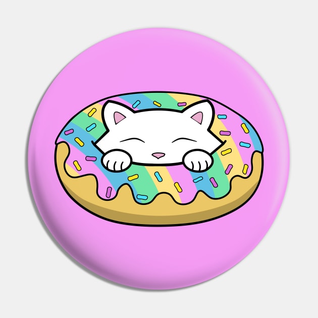 Cute white kitten eating a yummy looking rainbow doughnut with sprinkles on top of it Pin by Purrfect