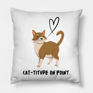Cat-titude on Point Pillow