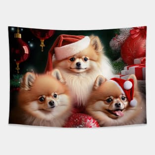 CHRISTMAS DOGS: pomeranian special christmas edition Tapestry