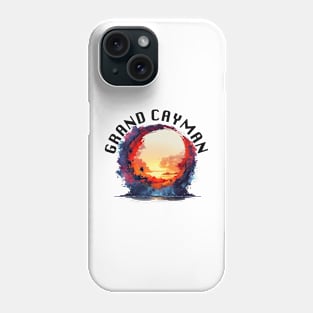 Grand Cayman Sunset (with Black Lettering) Phone Case