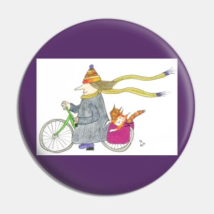 MadCatWoman Bikes the Cats Pin