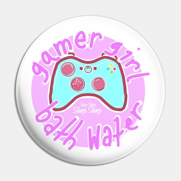 Gamer Girl Bathwater Mug Pin by TeeCupDesigns