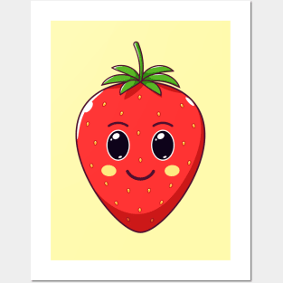 Strawberry Cow kawaii Poster for Sale by MayBK