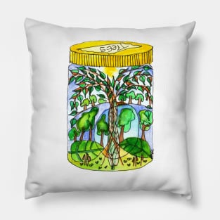 Treearium #2 - Happy little jar of trees Pillow