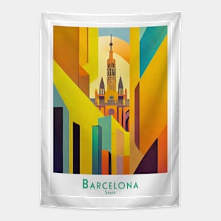 Barcelona Spain Geometric Splendor Tapestry