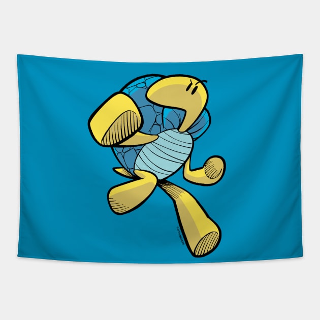 Turtle Action Hero Tapestry by Ittai Manero