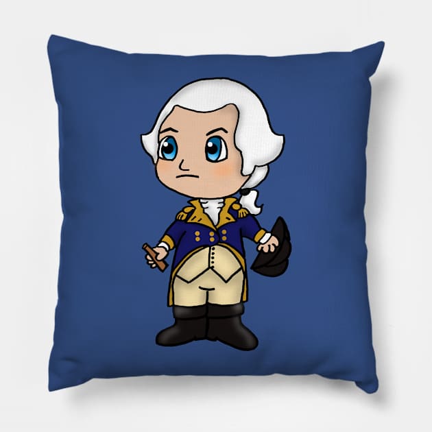 Chibi George Washington - Large Design Pillow by Aeriskate