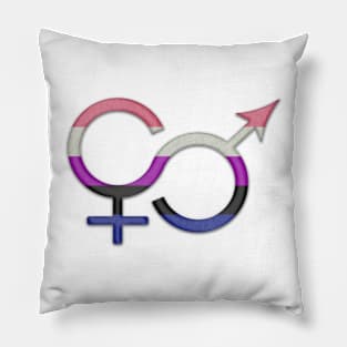 Gender Fluid Symbol in Pride Flag Colors Pillow