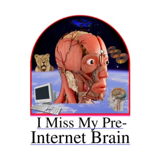 I Miss My Pre-Internet Brain - 90's Y2K School Textbook Design T-Shirt