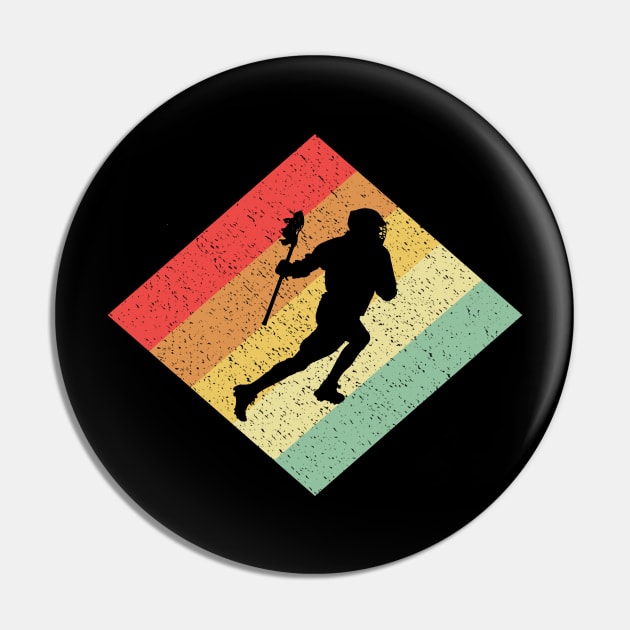 Retro Vintage 80s Lacrosse Gift For Lacrosse Players Pin by OceanRadar