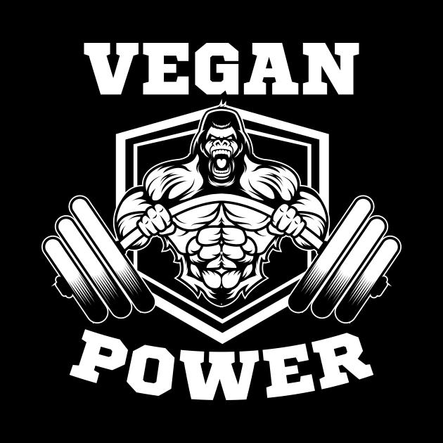 Vegan Power Lifter Gorilla Gift by Delightful Designs