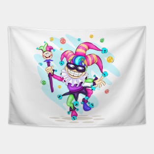 Cheerful cartoon joker Tapestry