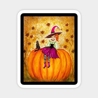 Redhead witch ready for autumn Magnet