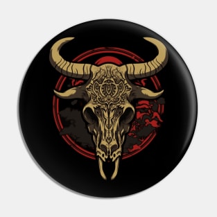 bull skull Pin