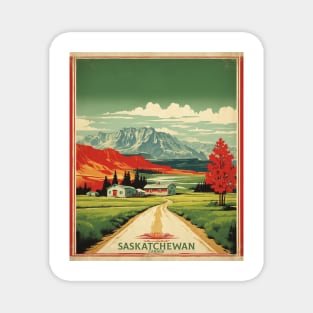 Saskatchewan Canada Vintage Poster Tourism Magnet