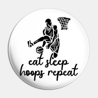 Eat Sleep Hoops Repeat Pin