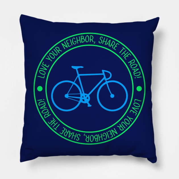 Biking...Share the Road Pillow by Parkwood Goods