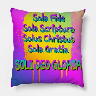 5 Solas of the Christian Reformation Pillow