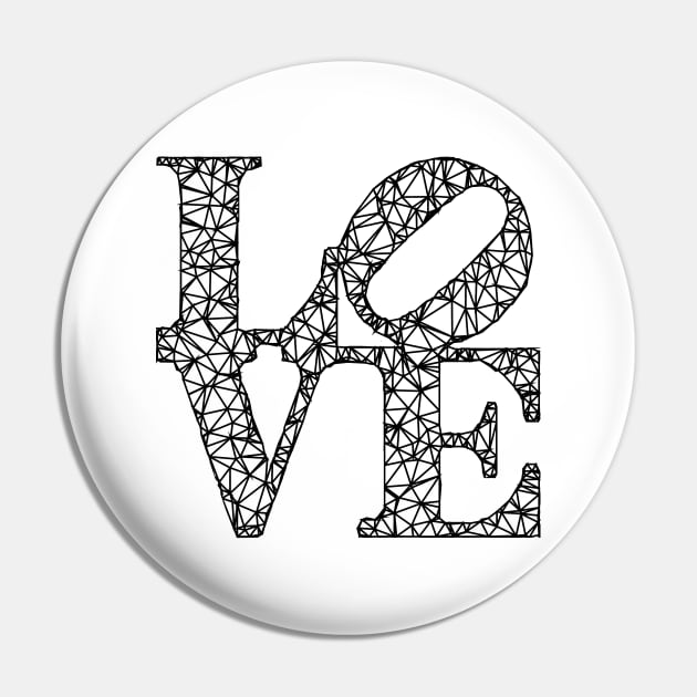 Low Poly LOVE (Robert Indiana) - black Pin by TRIME