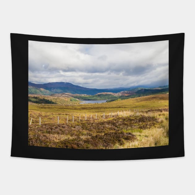 View on Great Glen or Glen More in the Scottish Highland near Loch Ness Tapestry by Dolfilms