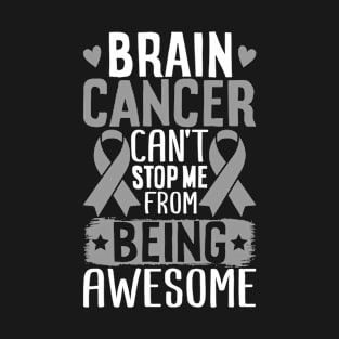 Brain Cancer Gray Ribbon Chemotherapy Spread Awareness T-Shirt