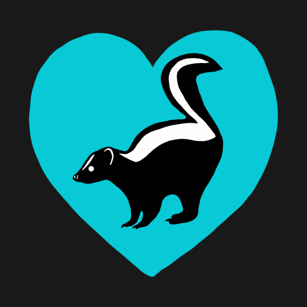 Skunk Blue Heart for Skunk Lovers by Mochi Merch