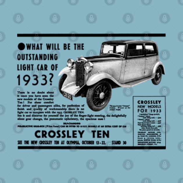 CROSSLEY TEN - 1933 advert by Throwback Motors