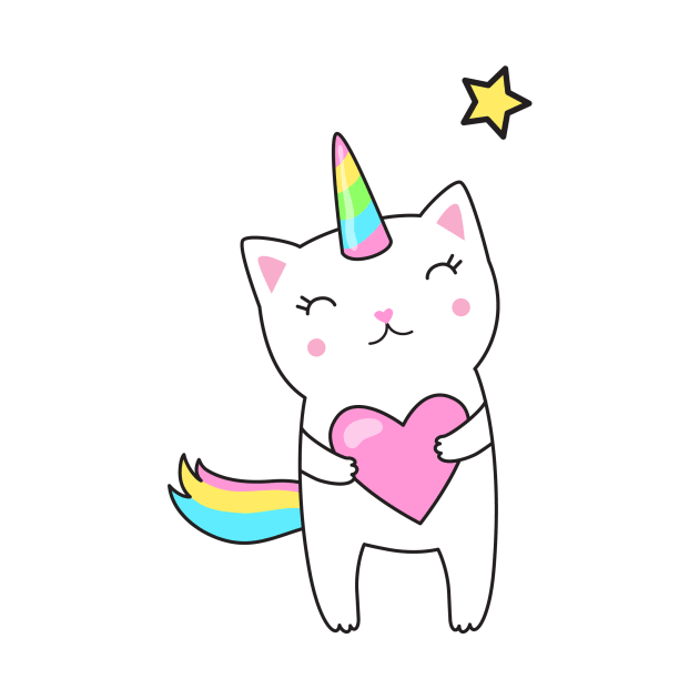 Cute loving Caticorn Unicorn girl by Novelty-art