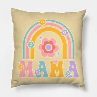 Mama; mother; mum; mom; gift; mother's day; love; rainbow; cute; pretty; pastels; flowers; gift for mom; gift for mum; gift for mother; super cute; Pillow