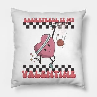 Retro Basketball Valentines Day shirt, Basketball Is My Valentine, Basketball Heart Player Pillow