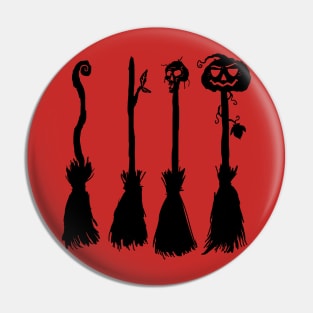 Halloween Broom Silhouettes Pin