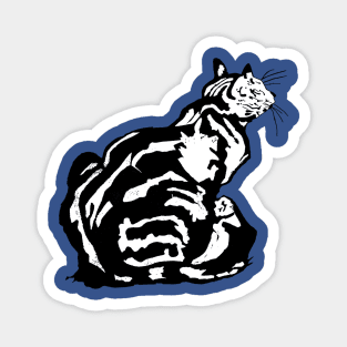 Back View Of An Insubordinate Tabby Cat Illustration Magnet