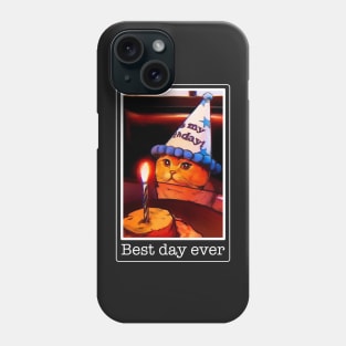 Cat meme birthday funny cake, best day, it's my party Phone Case