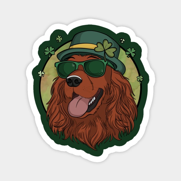 Irish Setter being Irish! Magnet by rmcbuckeye