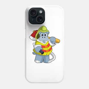 Hippo as Firefighter with Ax Phone Case