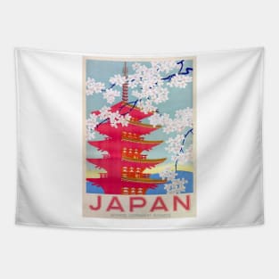 Vintage Japan Travel Retro Japanese Tapestry