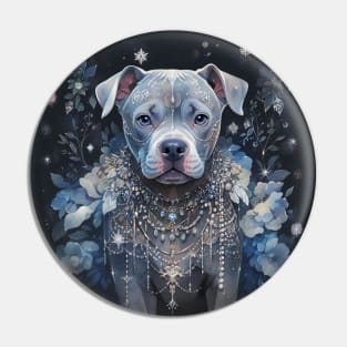 Jewelled Blue Nose Pit Bull Pin