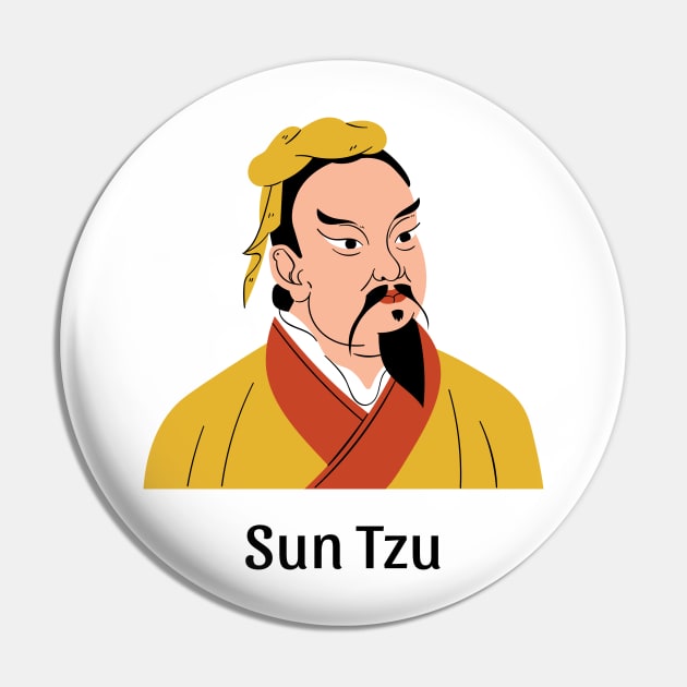 Sun Tzu Picture T Shirt Pin by WrittersQuotes