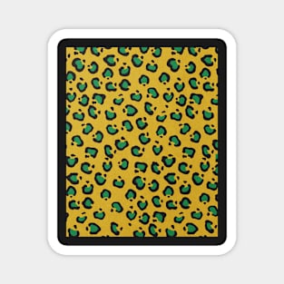 Leopard pattern, Abstract print, Retro, Mid century art Magnet