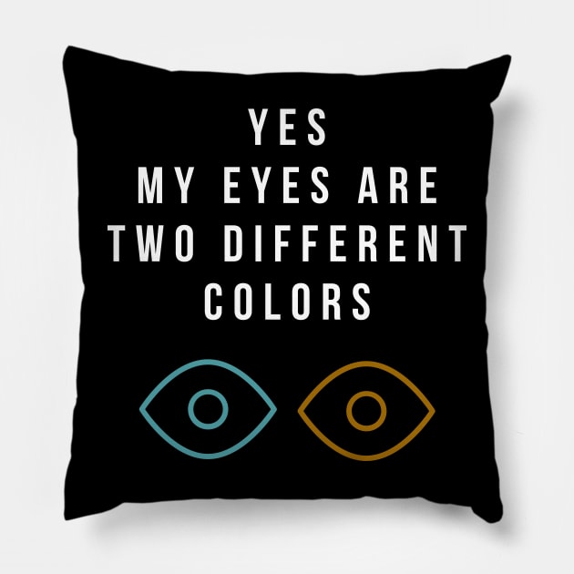 Heterochromia Eyes Different Colored Eyes Day Blue Brown Pillow by PodDesignShop