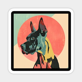 70s Great Dane Vibes: Pastel Pup Parade Magnet