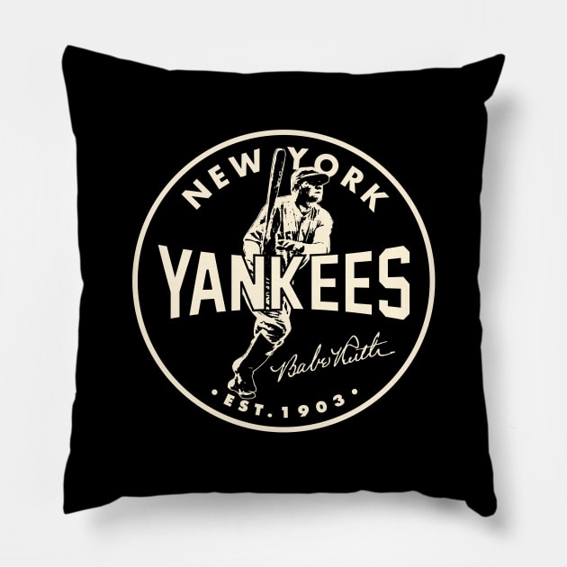 Babe Ruth Yankees 2 by Buck Tee Originals Pillow by Buck Tee