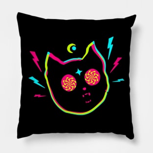 Catnip. Psychedelic cat. Pillow