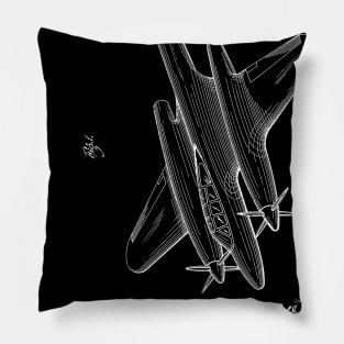 pursuit airplane Vintage Patent Hand Drawing Pillow