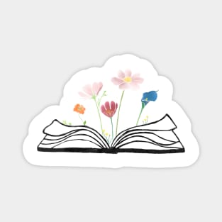Flowers growing form a book - beautiful reading Magnet