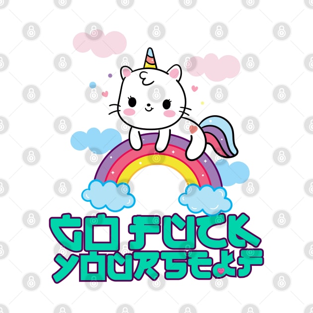 Cute Unicorn Cat bad Language by Geoji 