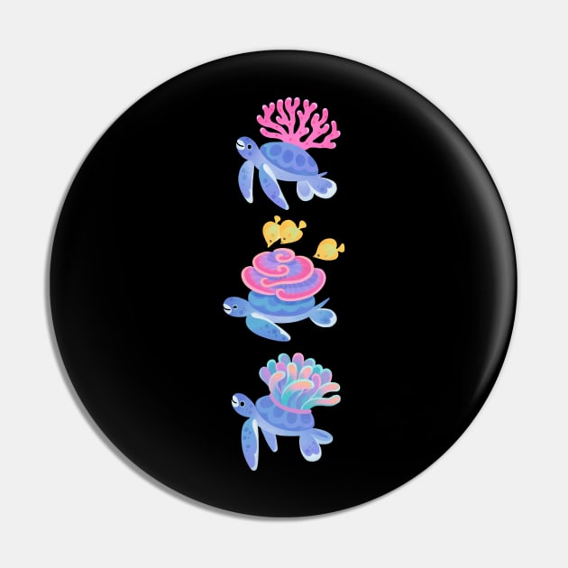 Coral turtle Pin by pikaole