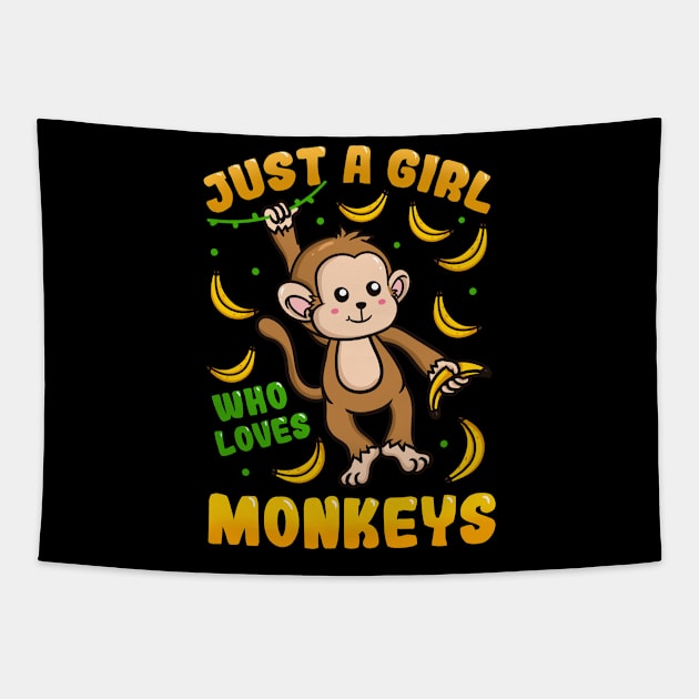 Monkeys Monkey Lover Banana Tapestry by CreativeGiftShop